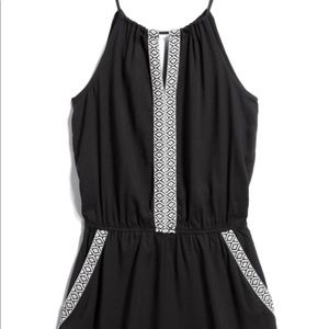 Danice Embroidery Trim Keyhole Romper